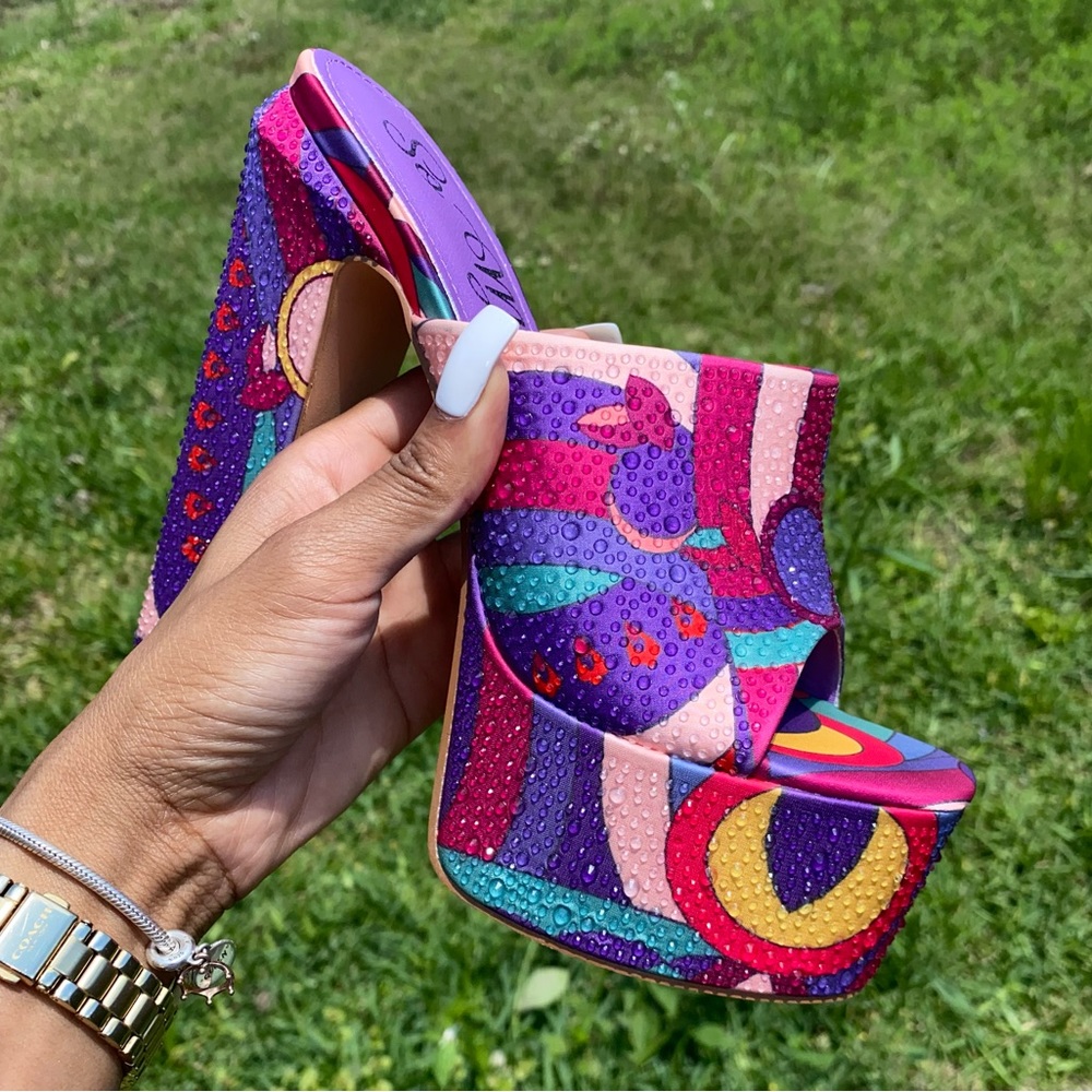 Capri 💜✨ Platform Rhinestone Heels - Picture 6 of 6